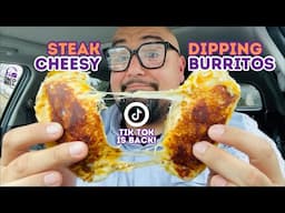 Taco Bell Steak Cheesy Dipping Burritos 🥩🧀🌯 TIK TOK IS BACK lol 😂