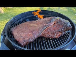 Brisket Smoked On The Weber Kettle With A Little Switcheroo In Deference To Winter