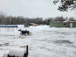 FARMSTEADING. Snowstorm. Getting ready for snow. Cutting firewood. Calf starts eating hay. Plowing.