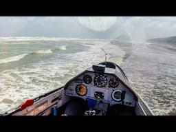 Glider Low Pass over Beach, Lake and Mountains Compilation