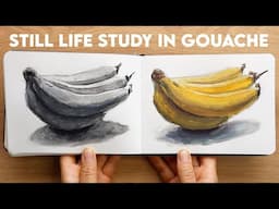 Painting Bananas from Life - Value and Colour Study