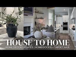 HOUSE TO HOME VLOG | modern, organic home decor haul | target + homegoods | halara haul | 2025