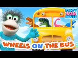 Wheels On The Bus With Dinos | Fizzy & Phoebe Sing Nursery Rhymes | Fizzy Fun House