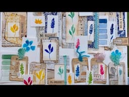 Mass making watercolour clusters and mini tags.