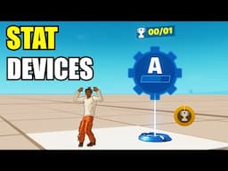 How do you use the Stats Devices in Fortnite Creative?