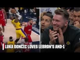 Luka Doncic ALL SMILES after LeBron James' and-1 👀 | NBA on ESPN