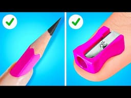 GENIUS SCHOOL HACKS 📝 Drawing Pictures With Pencil 😱 Easy Crafts For Back To School by 123 GO