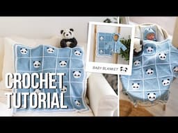 The CUTEST Panda Crochet Baby Blanket Tutorial 🐼💝