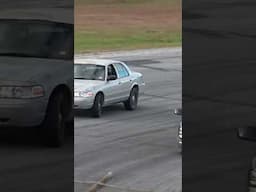 Truck spins Crown Vic WINS 👍 #shorts #spectatordrags