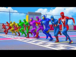 IRONMAN CIVIR WAR CAPTAIN AMERICA IN SPIDER-MAN Running Challenge (Funny Contest) GTA V Mods #1122