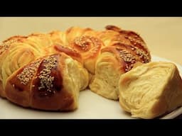 Turkish Puff Pastry - Pogaca Cake with Sesame Seeds