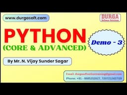 PYTHON tutorials || Demo - 3 || by Mr. N. Vijay Sunder Sagar On 05-02-2025 @6AM IST