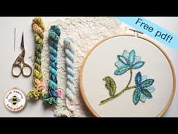 How to stitch with chenille embroidery thread tutorial FREE DESIGN