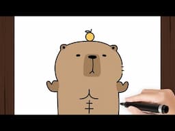 How To Draw an STRONG CAPYBARA KAWAII I Easy