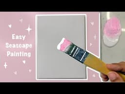 Easy sunset seascape painting/  Acrylic painting tutorial for beginners / pastel shades