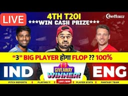 IND🇮🇳 vs ENG🏴󠁧󠁢󠁥󠁮󠁧󠁿 4TH T20i Dream11 Prediction l IND vs ENG  LIVE Dream11 Team of Today  4th T20I