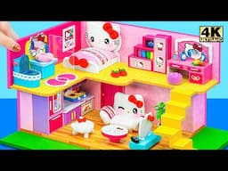 DIY Make Cutest 2 Storey Pink Hello Kitty House with Bedroom, Kitchen and More ❤️DIY Miniature House