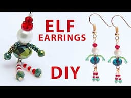 Easy Beaded Christmas Earrings Tutorial || DIY Santa Elf Earrings