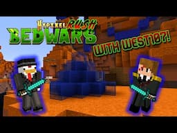 Destroying Everyone In Hypixel RUSH BED WARS With @West107!!!