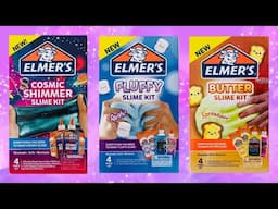 NEW Elmer’s Slime Kit Reviews!! Cosmic Shimmer, Fluffy, and Butter Slime Kits!!