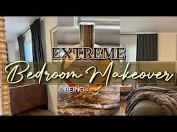 EXTREME Bedroom Makeover | Renter-Friendly Color Drenching | Moody & Monochromatic | BEINGkiyana