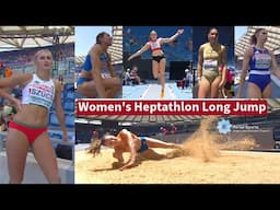 Women's Heptathlon Long Jump 2024 #womenslongjump #trackandfield #femaleathletes #femalefitness