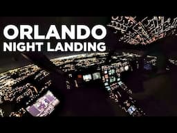 Full Night Landing at Orlando int. Airport (KMCO) Airbus A330-300