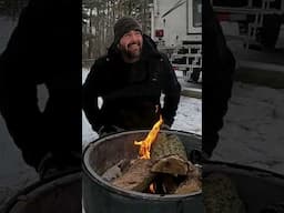 Winter Camping PERFECTION with a Lake Fire Pit