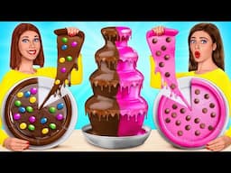 Chocolate Fountain Fondue Challenge | Funny Kitchen Hacks by Mega DO Challenge