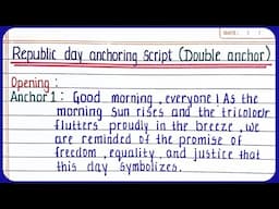 Republic Day double anchor anchoring script | Republic Day anchoring script in English for school