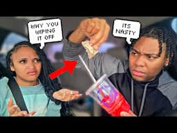 Wiping My Gfs Straw Before Drinking From It Prank!