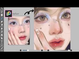 How to draw a face in ibisPaintx full process🌸