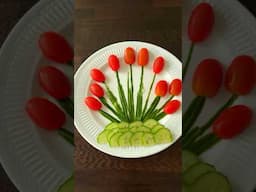 Art In Vegetable Carving Garnish #VegetableCarving #CucumberGarnish