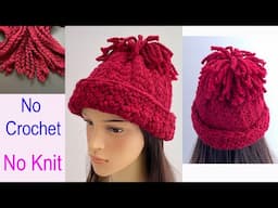 Easy Braided Beanie Hat without Crochet & knitting Skill | छोटी गोल टोपी | Sombrero de Beanie, Gorro