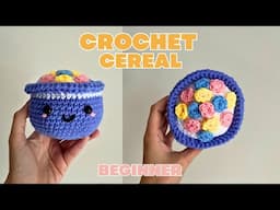 Crochet CEREAL BOWL Amigurumi Tutorial for Beginners, Step by Step Tutorial, How to Crochet Food