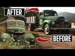 Amazing Transformation on Abandoned Fuel Truck | 1947 IH KB3, Will It Run After 30 Years? | RESTORED