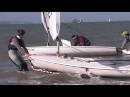 How to sail - Beach launching a single handed boat