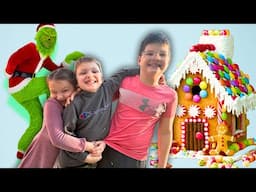 KiDs VS GRINCH! Boy Vs GIRL GINGERBREAD HOUSE Competition with Caleb!