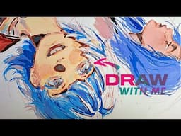 Draw with me // using acrylic markers ft. arrtx