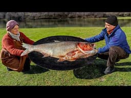 We Cooked a Huge Monster Fish Underground in Mountain Village!