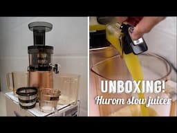 HUROM H-AA SLOW JUICER UNBOXING and TESTING | Vertical Slow Juicer I Apple and Pear juice recipe