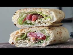 Sandwich Wrap Made Using Pizza Dough!