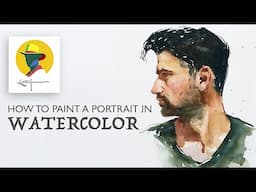 How to paint a portrait in watercolor. Complete tutorial.