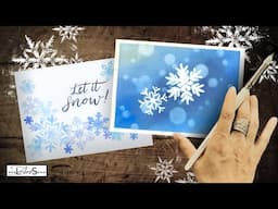 EASY!! ❄️ Fast “Cheater” Way to Paint Perfect Snowflakes! Watercolor Winter Christmas Holiday Cards!