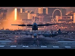 Multiple Aircraft Takeoff & Land At Nellis AFB (2022)