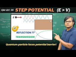 Step Potential Part I (E more than V) | Reflection & Transmission Probability (Derivation)