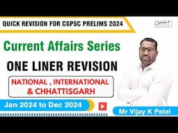 Complete Current Affairs Oneliners | Jan- Dec 2024 National, International & CG | Mr Vijay Patel