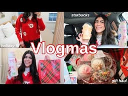 Vlogmas Day 21: Holiday Fit, Starbucks, Running Errands & Holiday Gift Haul | Gabriella Mortola