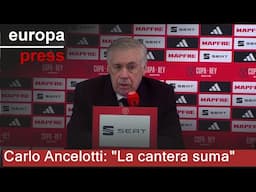 Carlo Ancelotti: "La cantera suma, los jóvenes están haciendo muy buen trabajo"