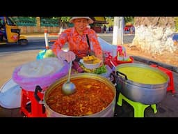 200 Bowls a Day ! Non-Stop Serving NUM BANH CHOK in just 4h | Cambodian Street Food